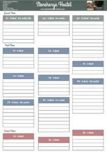 Stonehenge Hostel Room Layout